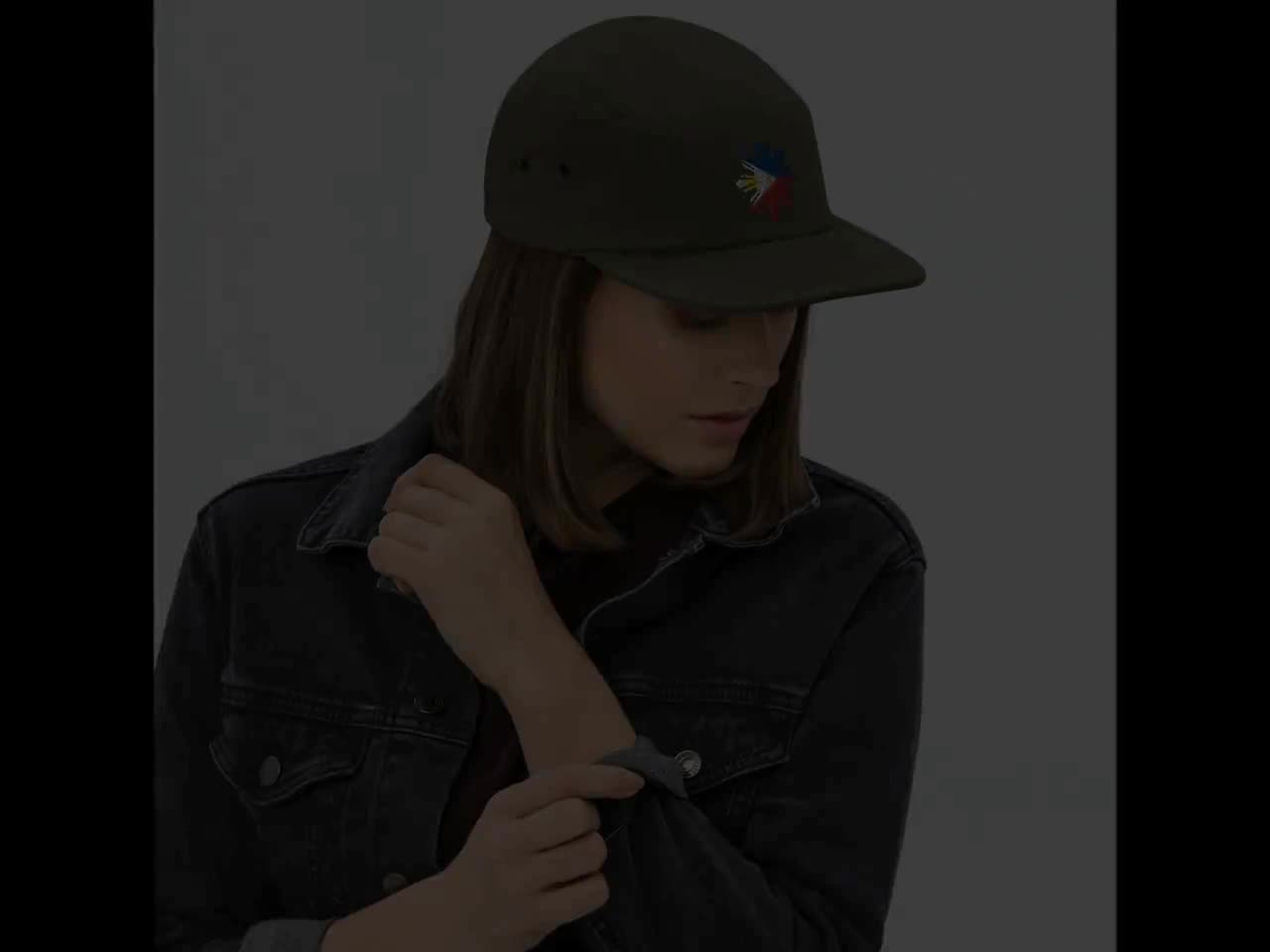 キャップ 番号5 星刺繍 黒